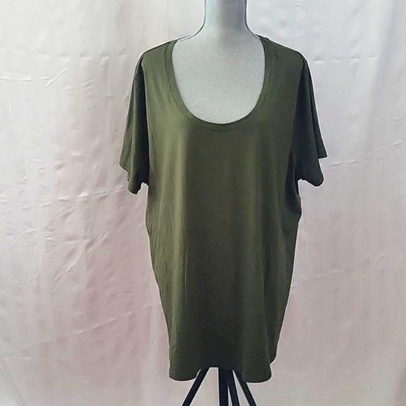 Ava & Viv Green & Pink T-Shirts with Round Neck & Loose Fit, Size: 3X - Picture 1 of 12